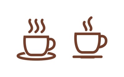 Plantillas de logotipos de cafeterías. Ilustración de diseño de icono vectorial v2.3