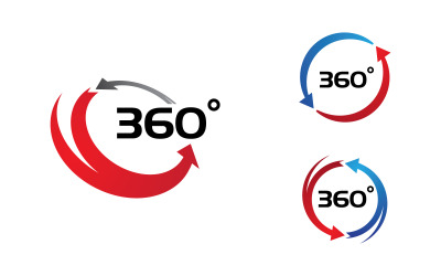 368 graden weergave vectorillustratie logo sjabloon v1.1