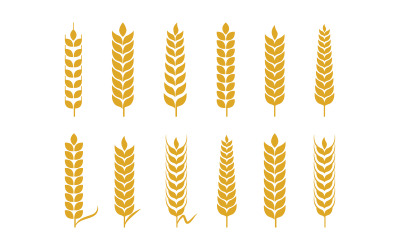 Landbouwboerderij tarwe rijst vectorillustratie ontwerp v3.3