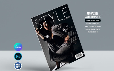 Modern Magazine Cover Template – Editable &amp;amp; Print-Ready