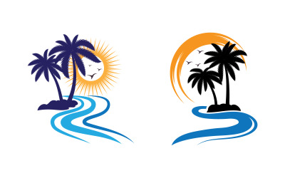 Palme Sommer Strandurlaub Symbol Illustration v1.6