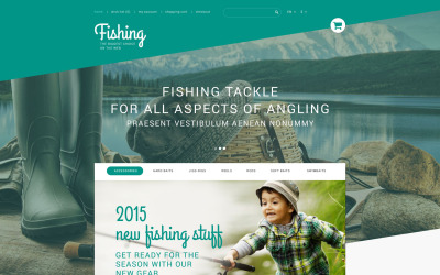 "Fishing Store" Responsive PrestaShop Thema №53546