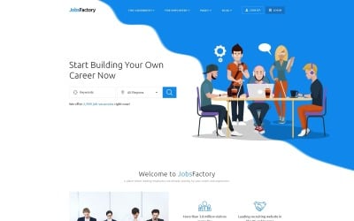 JobsFactory - İş Portalı Çok Sayfalı HTML5 Web Sitesi Şablonu