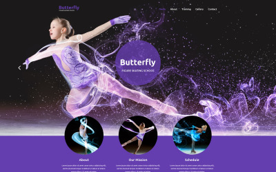 Plantilla de sitio web de patinaje artístico