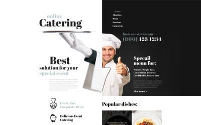 Plantilla de sitio web receptivo de catering