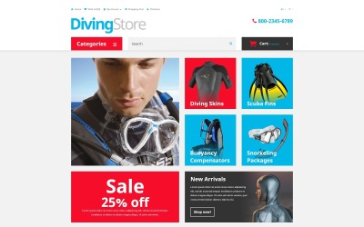Plantilla OpenCart "Diving Shop" #53552