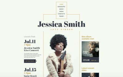Template Siti Web Responsive #53536 per Un Sito di Cantante