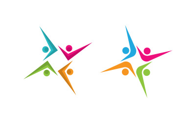 Human care Love adoption group network and social logo design v1.56