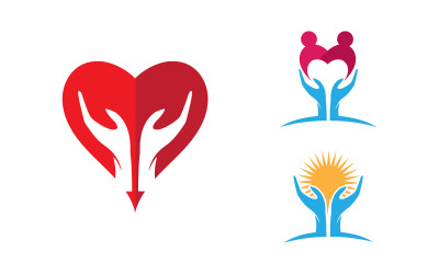 Human care Love adoption group network and social logo design v1.59