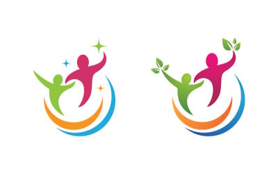 Human care Love adoption group network and social logo design v1.61