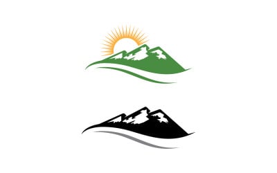 Mountain Hill icon Logo illustration design Template v1.80