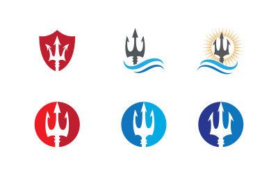 Trident Armor warrior Vector Icon Logo Template design v1.6