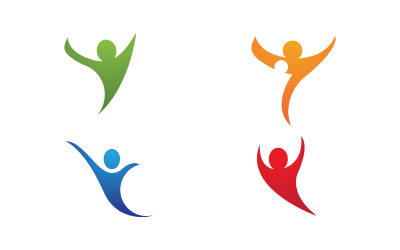 Human care Love adoption group network and social logo design v1.64