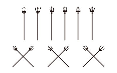 Modèle de logo vectoriel d&amp;#39;icône de guerrier en armure trident v1.7