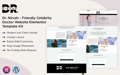 Dr. Nirvah - Friendly Celebrity Doctor Elementor Template Kit