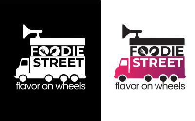 Fast Food Truck Delivery Service Logo for Restaurant, Cafe or Online Catering Delivery Template