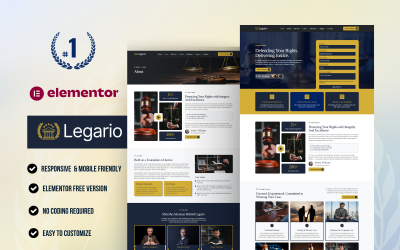 Legario – Kit modello Elementor per servizi legali e legali