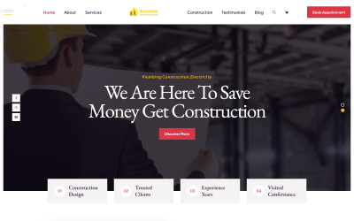 Modelo HTML de construção de aterrissagem Koncrete