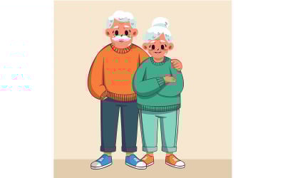 "FREE" Elder Standing Together in a Friendly Pose