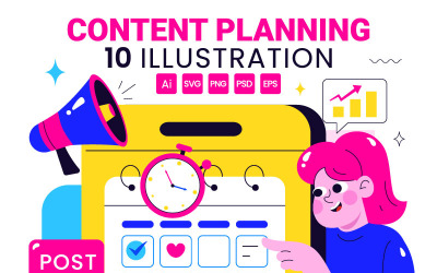10 Illustrationer för planering av innehåll för sociala medier