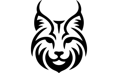 Minimalist logo design for a brand lynx head silhouette