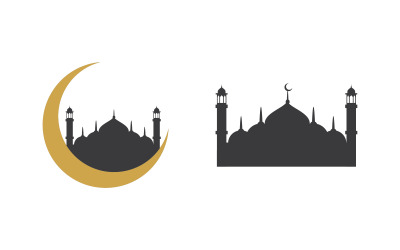 Modèle de conception de logo vectoriel islamique de mosquée v3.3