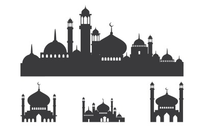 Moské islamisk vektor logotyp design illustration mall v3.1