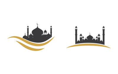 Moskee Islamitische Vector logo ontwerp illustratie Template v3.8