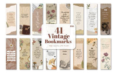 Vintage Bookmarks JPEG printable, Aesthetic booklover Bookmarks, vintage book Bookmark Sheet