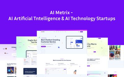 AI Metrix - Plantilla HTML para startups de tecnología de IA y inteligencia artificial de IA