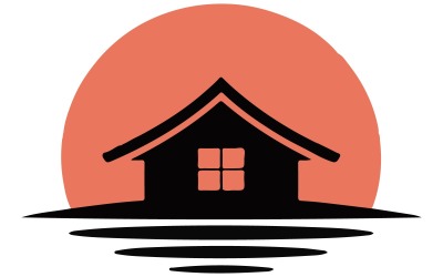 Ett minimalistiskt logotypdesignhus silhuett