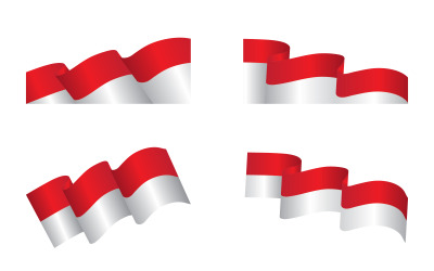 Indonesische vlag vectorillustratie ontwerpsjabloon v.2