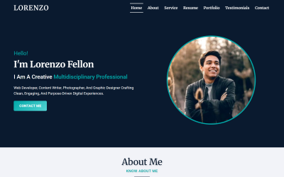 Lorenzo - Modello di sito web per landing page HTML con portfolio personale