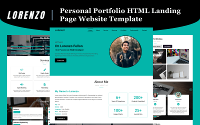 Lorenzo - Persoonlijke portfolio HTML-landingspagina website sjabloon