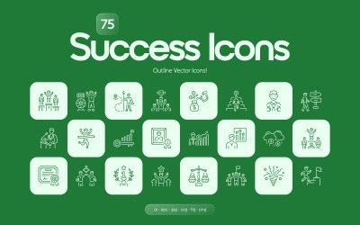 Modernes Erfolgs-Icon-Art-Set