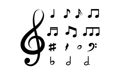 Music Note Icon Vector illustration design template v1.1