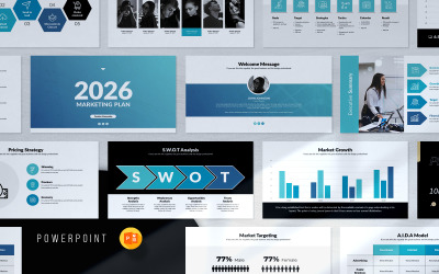 Plantilla de diseño de presentación de plan de marketing