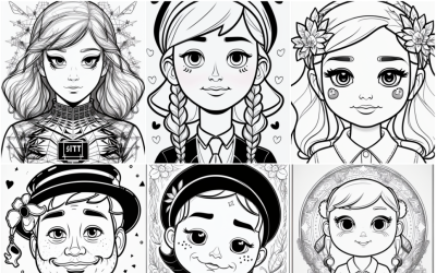 Whimsical Six Character Portrait Collection