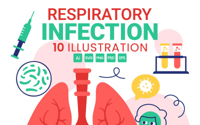 10 Illustration av luftvägsinfektion