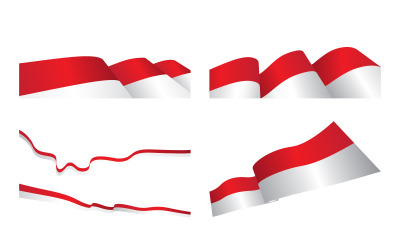 Indonesien Flagge Vektor Illustration Design Vorlage v.4