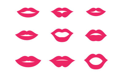 Lips icon vector illustration design Template v.4