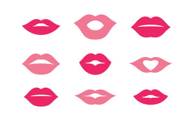 Lips icon vector illustration design Template v.6