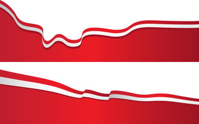 Modelo de design de ilustração vetorial da bandeira da Indonésia v.5