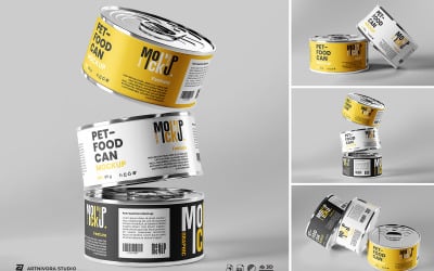 Pet Food Can Mockup Sets Design