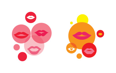 Plantilla de diseño de ilustración vectorial de icono de labios v.1