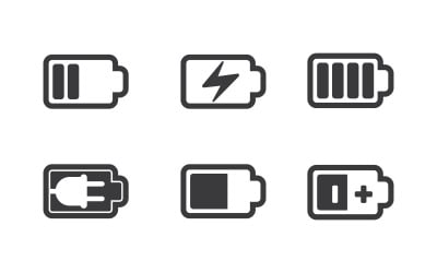 Plantilla de ilustración de icono vectorial de energía de batería v.1