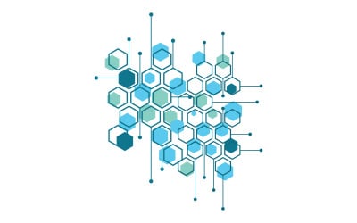 Sjabloon voor ontwerp van wetenschapsmolecuul-pictogramillustratie v1.6