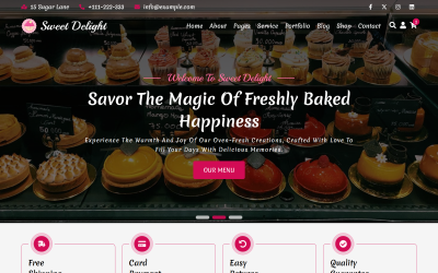 Sweet Delight - 糖果和烘焙店 React 网站模板