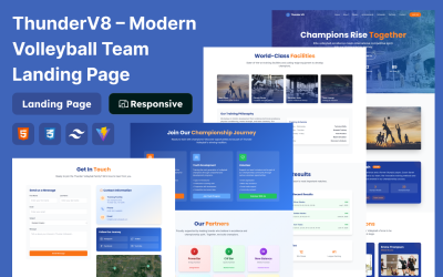 ThunderV8 – Landingpage für moderne Volleyballteams