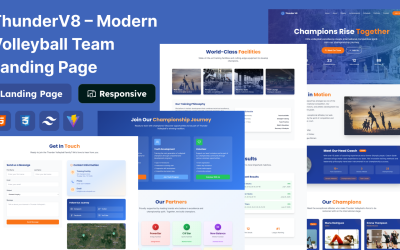 ThunderV8 – Modern Volleyball Team Landing Page